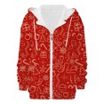 thumbnail image 3 of Christmas Gifts Girls Hoodies Xmas Full Zip Womens Sweatshirt Cozy Women's Tops, Tees & Blouses Crew Neck Cute Hoodies Red, 3 of 5