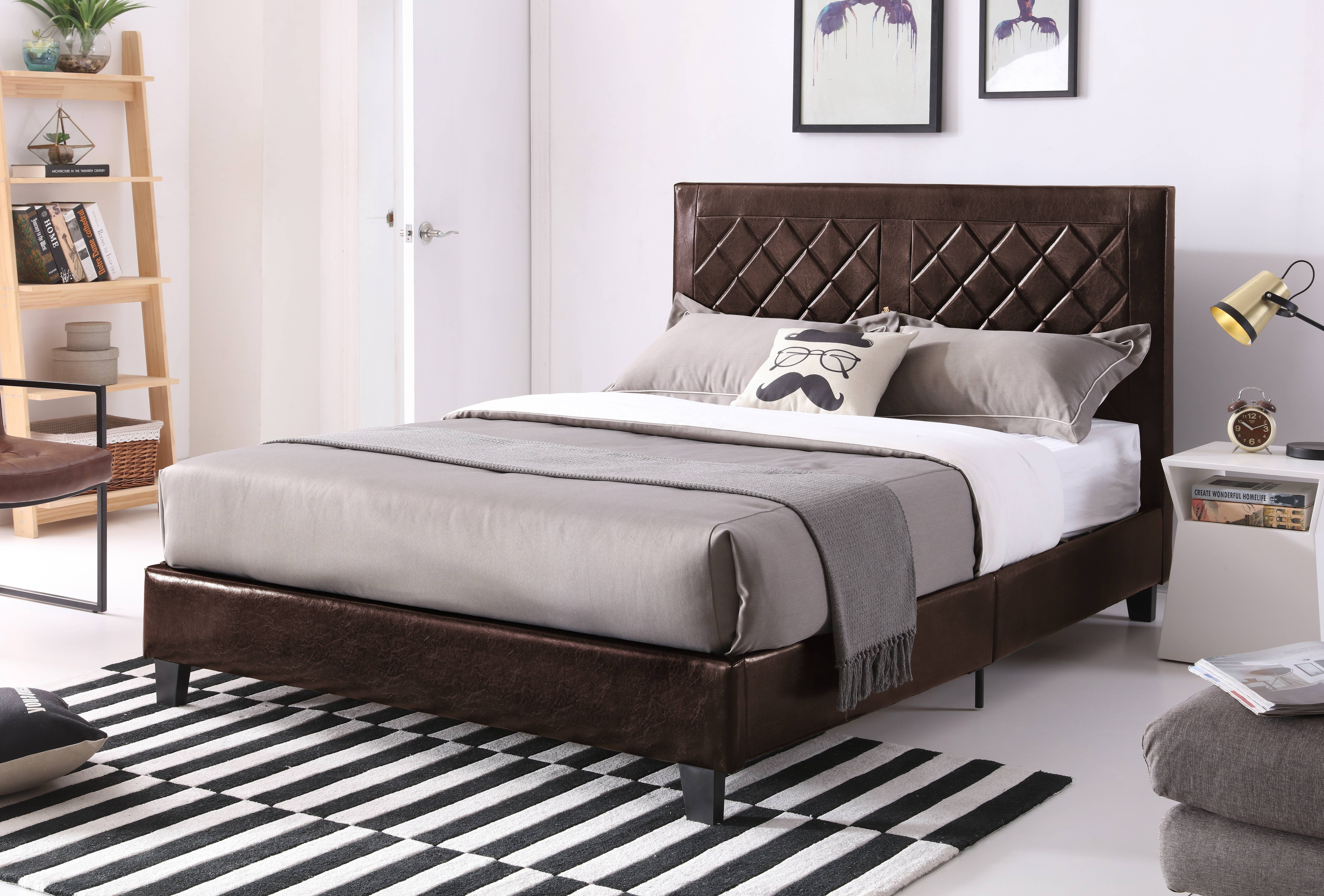 hodedah-low-profile-upholstered-faux-leather-platform-bed-multiple