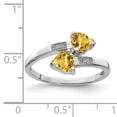 thumbnail image 2 of Primal Silver Sterling Silver Rhodium-plated Citrine and Diamond Heart Ring, 2 of 4