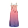 thumbnail image 4 of Staron Summer Dresses for Women Casual V-Neck Sleeveless Split Slit Gradient Printed Strap Tank Dress, S, 4 of 7