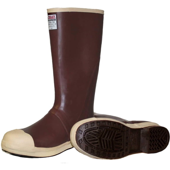 Tingley Pylon MB921B Neoprene Steel Toe Boot, 16-Inch Height, Mens 7 / Womens 9, Brick Red Upper - Brown Sole CA3