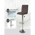 thumbnail image 4 of Bar Stools Set of 2, Adjustable Bar Stools, Armless Adjustable Swivel Barstools, PU Leather Hydraulic Kitchen Counter Height Bar Stools, Thickened Seat Cushion Square Island Barstools with Back, 4 of 7
