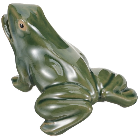 Milisten Ceramic Frog Ornament Water Feature Decorative for Office Desk or Home