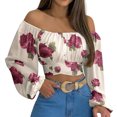 thumbnail image 2 of Blusa Con Hombros Descubiertos,Top Con Hombros Descubiertos Mujer Top Fruncido Con Hombros Descubiertos Top Fruncido Con Lazo Espalda Probado Profesionalmente, 2 of 6