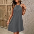 thumbnail image 2 of Eawtki Women's Halter Neck Sleeveless Midi Dress Loose Fit Casual Summer A Line Dress For Women, 2 of 7