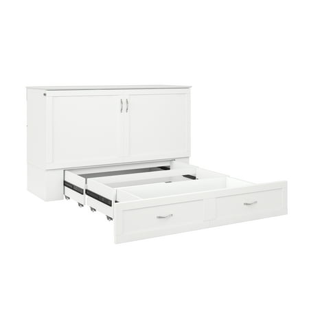 Hamilton Murphy Bed Chest Queen White with Charging (The Best Murphy Beds)