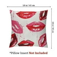 thumbnail image 4 of Creowell Set of 2 Lipstick Throw Pillow Cover Hot Lips Kiss Valentine Soft Pillow Cover Solid Square Cushion Case Match for Home Decor Red Pink White, 4 of 7