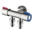 thumbnail image 1 of Stainless Steel Toilet 1 In 2 Out Dual Use Angle Valve Double Outlet Water Valve, 1 of 9