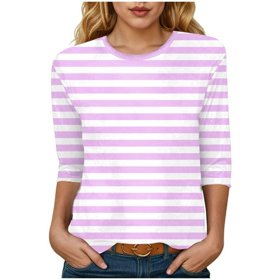Dmsael Fashion Clothing Sweatshirts for Women Crewneck Cable Knit Sleeve Sweaters Lightweight Fashion 2025 Pink,L