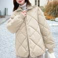 thumbnail image 5 of Bovxnpu Winter Coats for Women, Women's Down Jackets Winter Diamond Quilted Loose Jacket Thin Cotton Coat Long Sleeve Warm Winter Clothing, 5 of 8