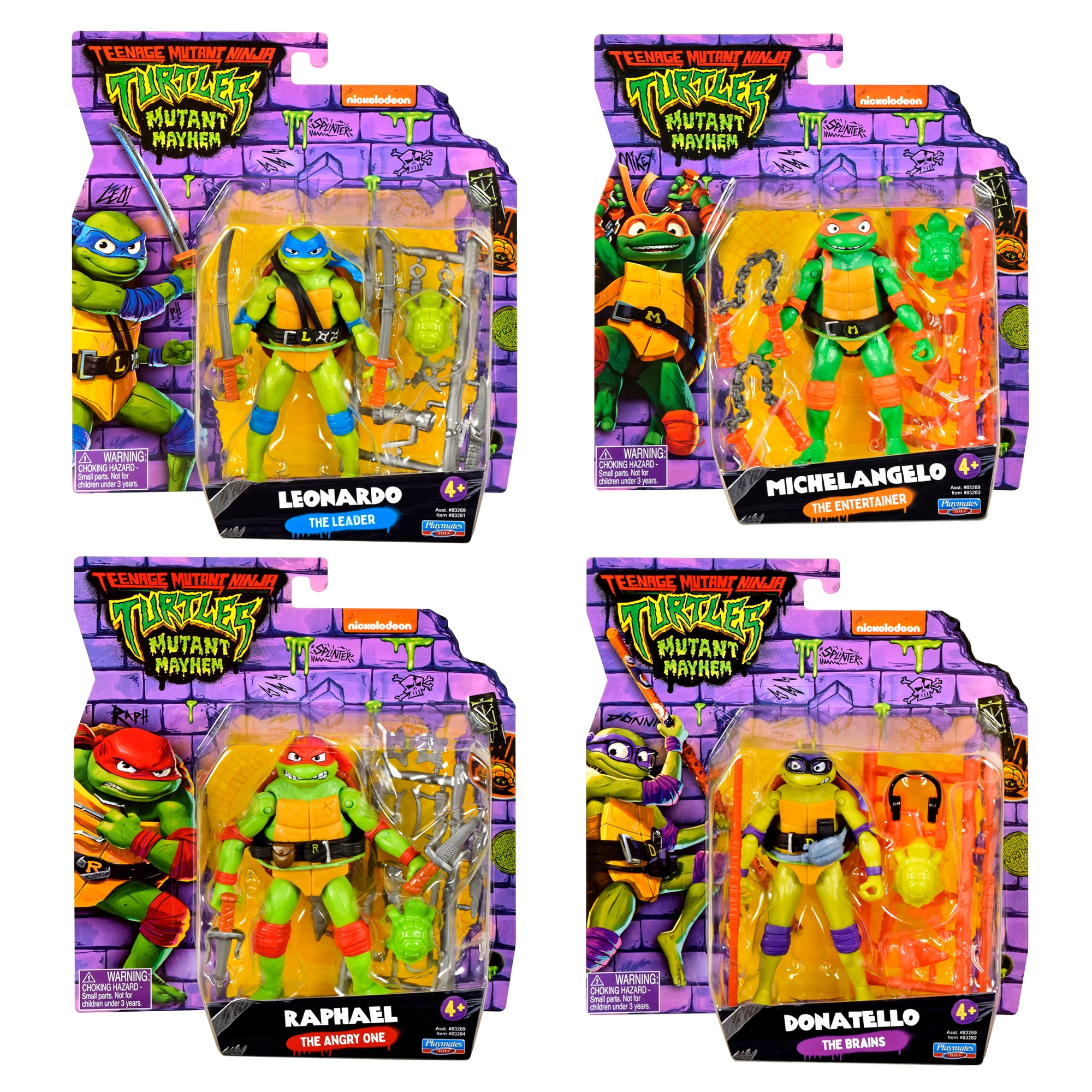 Teenage Mutant Ninja Turtles: Mutant Mayhem Costume Turtle Basic Figure  4-Pack by Playmates Toys 
