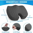 thumbnail image 2 of TushGuard Seat Cushion - Memory Foam Cushion for Office Chair, Car Seat, Airplane, Bleacher - Sciatica & Hip & Coccyx Pain Relief Desk Chair Cushion for Long Sitting Office Workers, Car Drivers, 2 of 7