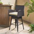 thumbnail image 2 of Christopher Knight Home Fairfax Outdoor Wicker Swivel Armed Cushion Barstool by Havenside Home, 2 of 5