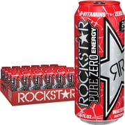 (24 Cans) Rockstar Pure Zero Energy Drink, Watermelon, 16 fl oz