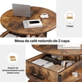 thumbnail image 3 of Mesa de Centro redonda FABATO Tapa elevable Compartimento oculto, 3 of 6