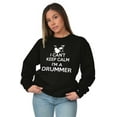 thumbnail image 4 of Can't Keep Calm a Drummer Percussion Unisex Plus Fleece Graphic Sweatshirt Brisco Brands 2X, 4 of 5