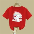 thumbnail image 5 of Piuwrlz Red Short Shirts Sleeve Toddler Girls Graphic T-Shirts Crew Neck Pullover Red Size 3-4 Years, 5 of 7