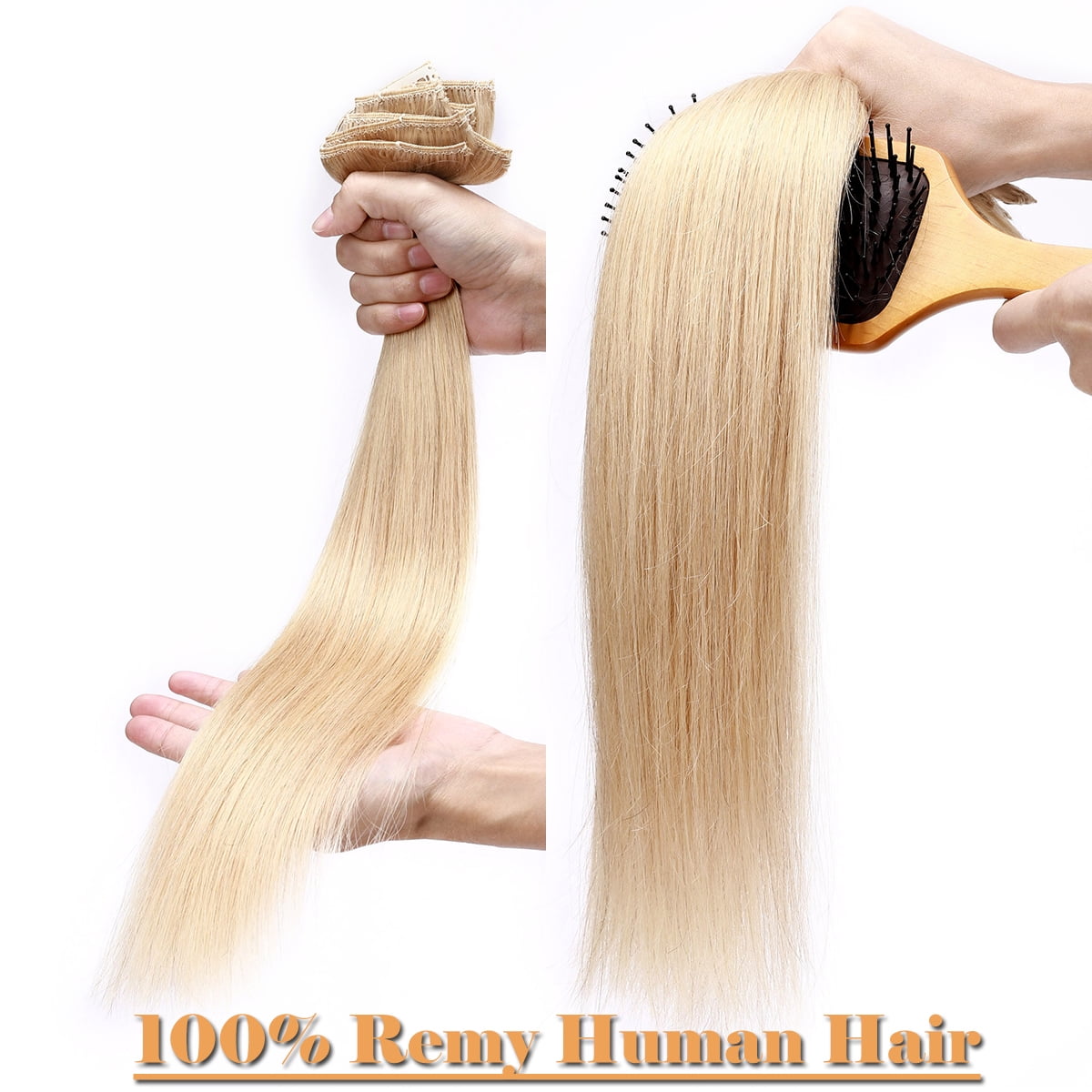 SEGO Clip in Hair Extensions Human Hair 100% Real Remy Hair 10-24 inch Full Head Thick Hair Pieces Silky Straight Balayage Hair Cleanrance