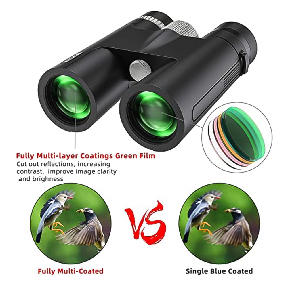 Kepooman 12 x 42 HD Binoculars for Adults with Smartphone Adapter and HD BAK4 FMC Lens for Bird Watching Hunting Outdoor Sports Travel, Black Kepooman 12 x 42 HD Binoculars for Adults with Smartphone Adapter and HD BAK4 FMC Lens for Bird Watching Hunting Outdoor Sports Travel, Black