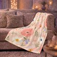 thumbnail image 6 of Wildflowers on Peach with Blue Bells, Soft Botanical Style for Flower Lovers, Cozy Spring Garden Scene, Flannel Blanket for Sunroom and Bedroom, decorative theme Gift and Floral Home Decor, 6 of 9