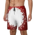 thumbnail image 2 of Haiem Winter Christmas Snowflake Mens Swim Trunks with Compression Liner 2 in 1 Swimming Shorts Stretch Swimwear Quick Dry,Board Shorts-Small, 2 of 9