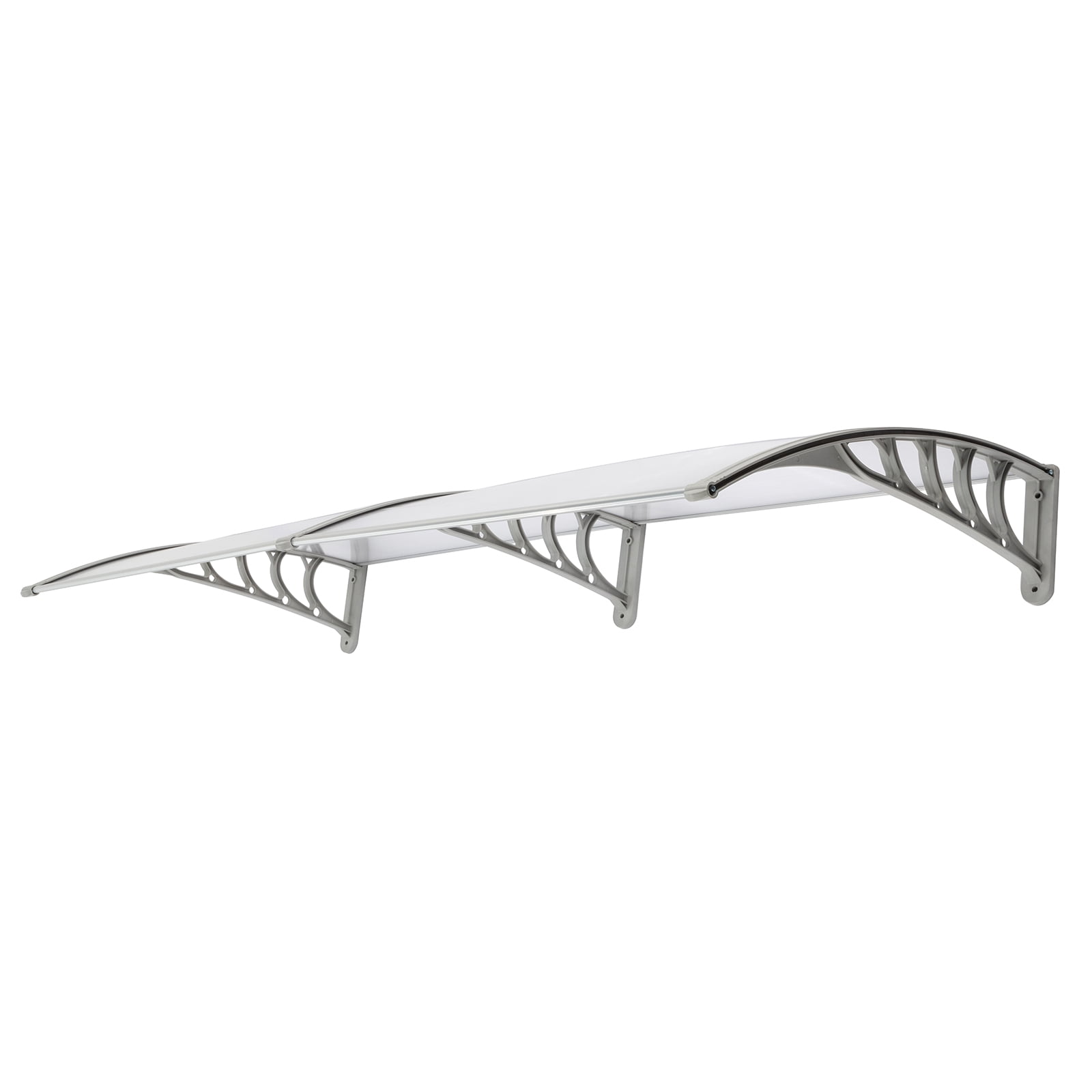 200 x 100 Household Application Door & Window Rain Cover Eaves Canopy Silver & Gray Bracket
