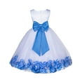 thumbnail image 3 of Ekidsbridal Lace Top Floral Petals White Flower Girl Dress Tulle Communion Christening Graduation Ceremonial Gown Formal Evening 165T 10, 3 of 3