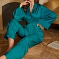thumbnail image 5 of Modal Loungewear – Cotton Pajamas for Women Set & 2 Piece Sleepwear Silk Pajama Set For Women Elegant Solid Color Robe And Long Pants Two Piece Loungewear, 5 of 5