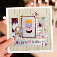 thumbnail image 6 of 3drose, Collage of Stars, Cupcake, and Candle, Happy 45th Birthday, 1 Greeting Card with Envelope, 6 of 6