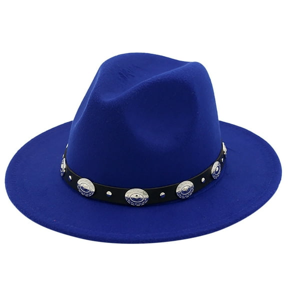 Cowgirl Hats Women Leather Cowboy Hat Blue Cowboy Hats Country Outfits for Men One Size