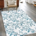 thumbnail image 2 of Area Rugs for Living Room Bedroom, Teal Spring Floral 4'x6' Rug Washable Carpet Runner Indoor Outdoor, Elegant Pastoral Flowers Non Slip Accent Floor Mats Rug for Kitchen, Office, 2 of 8
