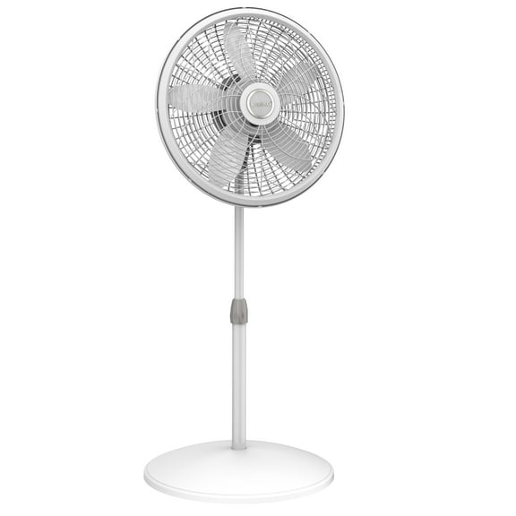 Lasko 18-inch Oscillating 3-Speed Elegance & Performance Pedestal Fan, 1820, White