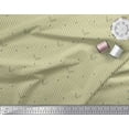thumbnail image 3 of Soimoi Beige Modal Satin Fabric Dot & Leaves Stripe Printed Fabric 1 Yard 42 Inch Wide, 3 of 3