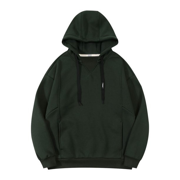 Sudadera con capucha para hombre, jersey de manga larga liso con capucha de forro polar, abrigo antiguo invertido, blusa de poliéster para hombre