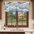 thumbnail image 6 of Teal Ombre Curtain Valances for Windows, Kitchen Valance Window Treatments Panel 2 Pack, Modern Geometric Moire Abstract Art Rod Pocket Short Curtains for Bathroom Bedroom 42 x 12 Inch, 6 of 8