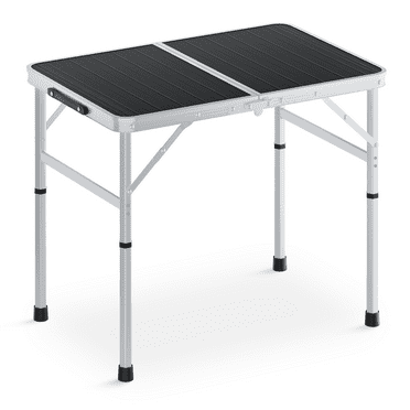 MADOG Folding Camping Table, Portable Lightweight Outdoor Camp Table with Adjustable Height and Carrying Handle for Picnic BBQ, Black