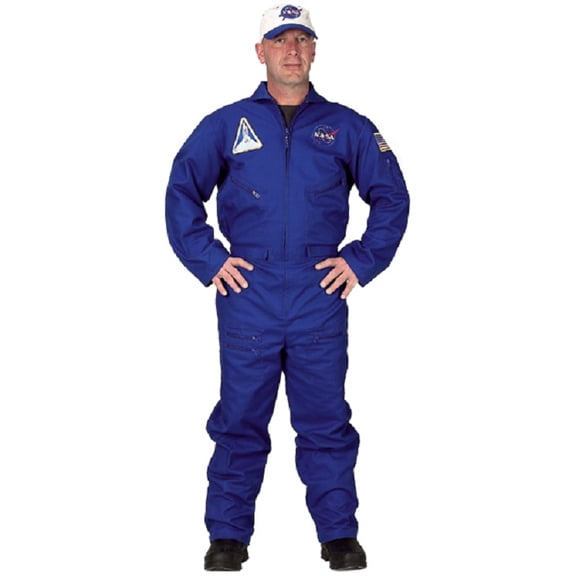 The Costume Center Blue Flight Suit Halloween Costume with Embroidered Cap (adult lrg)