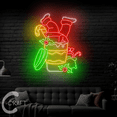 thumbnail image 2 of C-CRAFT Santa In Coffee Cup Neon Led Light Up 25 inch for Coffee Shop Christmas Decor, 2 of 5