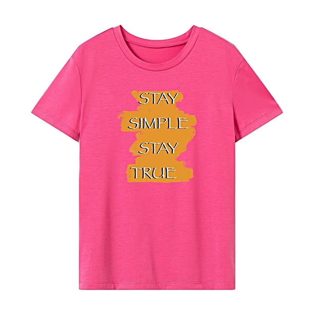Camiseta de mujer de verano para mujer, camiseta suave con cuello redondo para viajes de vacaciones en la oficina SG