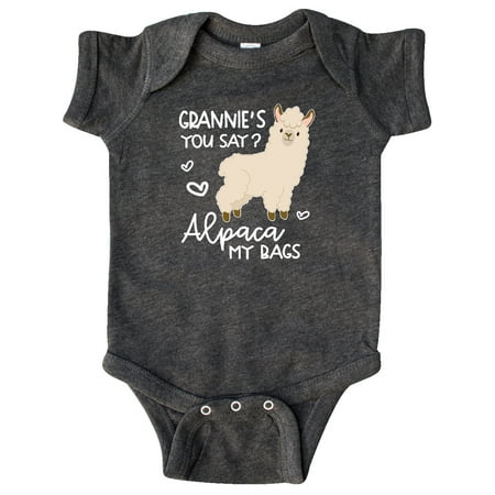 

Inktastic Grannie s You Say Alpaca My Bags Gift Baby Boy or Baby Girl Bodysuit