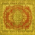 thumbnail image 1 of Ahgly Company Machine Washable Indoor Square Persian Yellow Traditional Area Rugs, 3' Square, 1 of 4