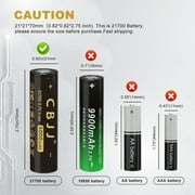 CBJJ 21700 Battery 5000mah Rechargeable 3.7v for Electronic Devices,2-Pack