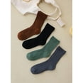 thumbnail image 6 of CoCozhu Women's 3 Pairs Cable Knit Casual Crew Socks Stretchy Solid Simple Socks, 6 of 7