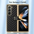 thumbnail image 2 of High Quality Electroplated Folding Screen Phone Leather Case for Samsung Fold 3, Ring Bracket Shell Film Protective Cover, 2 of 10