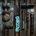 thumbnail image 4 of FLISSA Folding Pocket Knife with Clip, Glass Breaker and Seatbelt Cutter, Survival Knife for Emergency Rescue Situations, EDC Knife for Tactical, Hunting, Camping, Unique Gifts for Dad, Father-Blue, 4 of 9