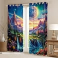 thumbnail image 2 of Manfei Pink Purple Floral Blackout Curtains Set of 2 (52x84 Each),Kawaii Flowers Blossom Window Curtains,Narural Waterfall Orange Sunset Curtains and Drapes For Girls,Breathable Home Decor, 2 of 6