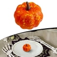 thumbnail image 3 of 1 Pc Artificial Pumpkins Fall Decorations, Fake Pumpkins for Crafts, Table Centerpiece Indoor Mantel, Thanksgiving Harvest Autumn Decor, 1.96 x 1.37 Inch, 3 of 8