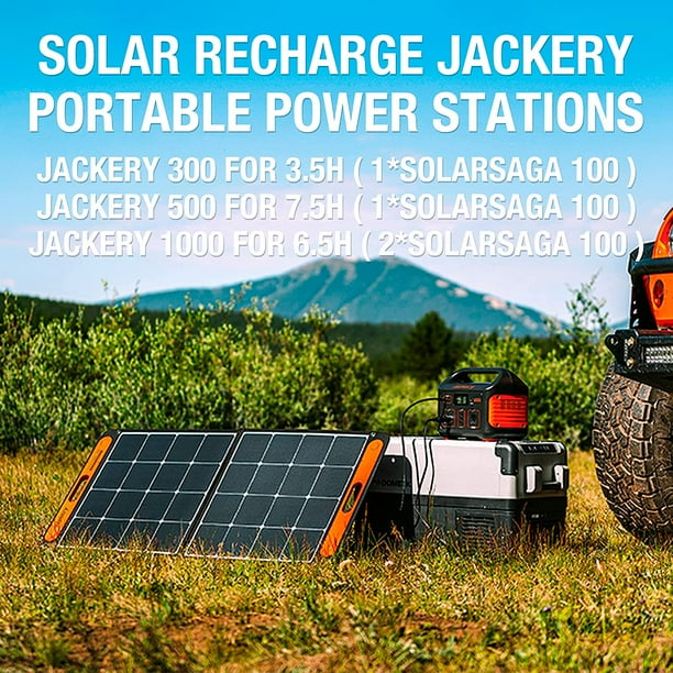 Jackery SolarSaga 100W Portable Solar Panel for Explorer  240/300/500/1000/1500 Power Station