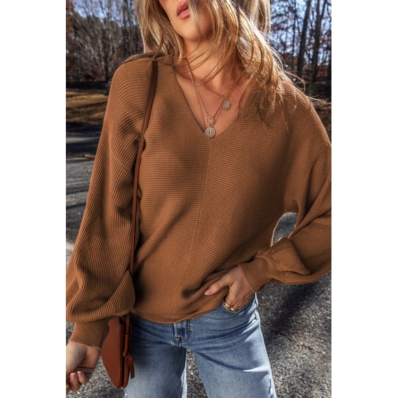 FOLUNSI Essential V-Neck Sweater: Cozy & Chic for Any Occasion!