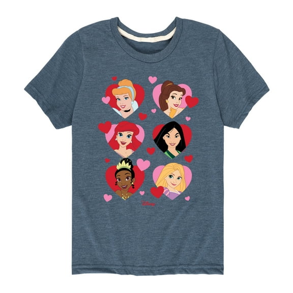 Disney - Princess Heart Grid - Toddler And Youth Short Sleeve Graphic T-Shirt